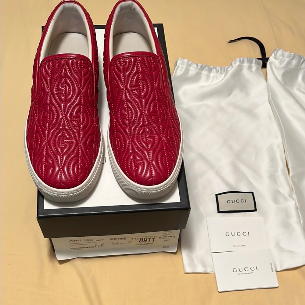 Gucci Red Leather Men’s Sneakers